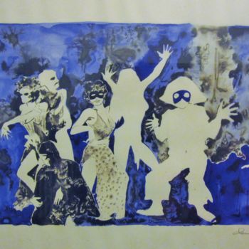 Desenho intitulada "Carnevale" por Claudio Clemente, Obras de arte originais, Tinta
