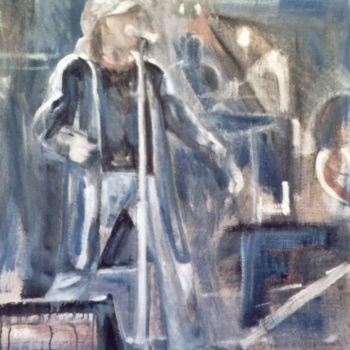 Malerei mit dem Titel "Vasco blu lights" von Claudio Fornas, Original-Kunstwerk, Öl