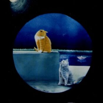 Pittura intitolato "Au clair de la lune" da Claudio Guasti, Opera d'arte originale