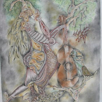 Pintura intitulada "music-all-pastel-cr…" por Claudy Thiry, Obras de arte originais