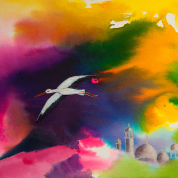 Картина под названием "Colordreams-27" - Claudy, Подлинное произведение искусства, Чернила