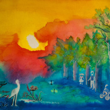 Painting titled "Colordreams-28" by Claudy, Original Artwork, Ink