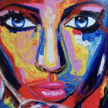 Painting titled "Olhos bons corpo il…" by Cláudia Ribeiro Oficial, Original Artwork, Acrylic