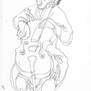 「Woman playing the c…」というタイトルの描画 Olof Lagerhornによって, オリジナルのアートワーク