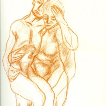 图画 标题为“Drawing of a statue…” 由Olof Lagerhorn, 原创艺术品