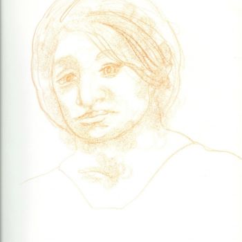 Drawing titled "Woman in thoughts" by Olof Lagerhorn, Original Artwork