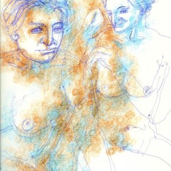 「Two nude women.」というタイトルの描画 Olof Lagerhornによって, オリジナルのアートワーク