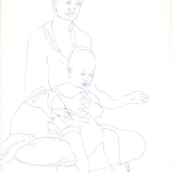 Rysunek zatytułowany „Woman with infant c…” autorstwa Olof Lagerhorn, Oryginalna praca