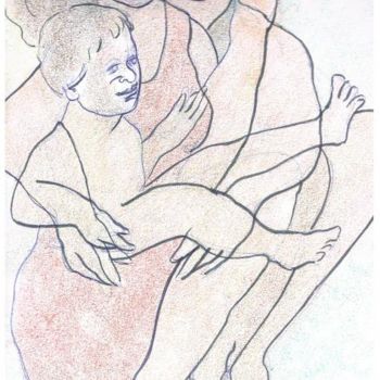 Disegno intitolato "A family" da Olof Lagerhorn, Opera d'arte originale