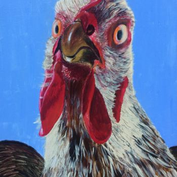 Pintura titulada "Passé du coq Allan" por Clémence Leveugle, Obra de arte original, Acrílico