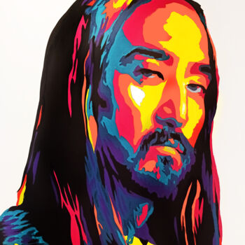 Peinture intitulée "Steve Aoki" par Clémence Powney, Œuvre d'art originale, Acrylique