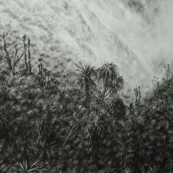 Dessin intitulée "Jungle N°8" par Clémence Wach, Œuvre d'art originale, Conté