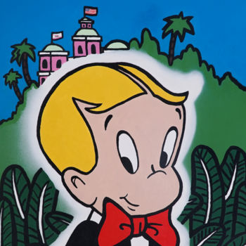 Painting titled "Richie Rich In Beve…" by Clément Baron-Guibal, Original Artwork, Acrylic