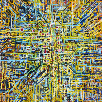 Peinture intitulée "Network2" par Clément Delerot, Œuvre d'art originale, Acrylique