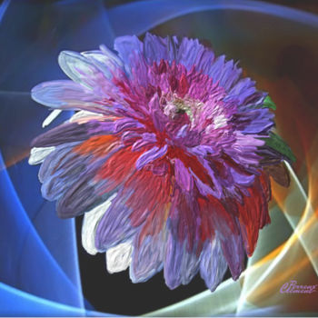 Arts numériques intitulée "fleur exotique" par Clément Perrenx, Œuvre d'art originale, Peinture numérique