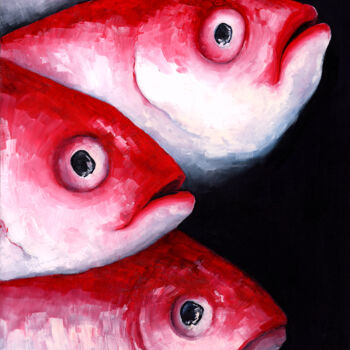 Peinture intitulée "Fish I" par Clement Scarpi, Œuvre d'art originale, Huile