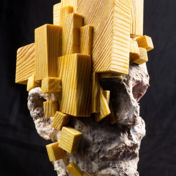 Скульптура под названием "Head I" - Clement Scarpi, Подлинное произведение искусства, Папье-маше