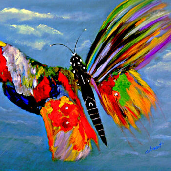 Painting titled "The Colorful Happy…" by Clement Tsang, Original Artwork, Oil