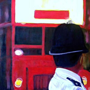Painting titled "O-London Police and…" by Clement Tsang, Original Artwork, Oil