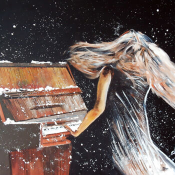 Painting titled "Playing Piano under…" by Clement Tsang, Original Artwork, Acrylic