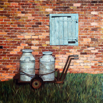 Painting titled "Milk Tank in front…" by Clement Tsang, Original Artwork, Acrylic