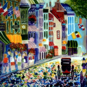 Картина под названием "Quebec Street Scene…" - Clement Tsang, Подлинное произведение искусства, Акрил