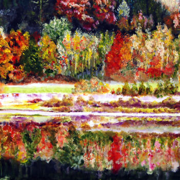 Картина под названием "River and Forest" - Clement Tsang, Подлинное произведение искусства, Акрил