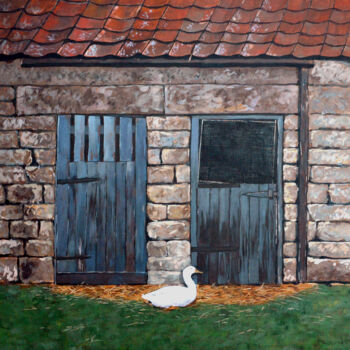 Ζωγραφική με τίτλο "White Duck in front…" από Clement Tsang, Αυθεντικά έργα τέχνης, Ακρυλικό