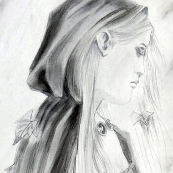 Drawing titled "My Lovely Lady" by Clement Tsang, Original Artwork, Charcoal