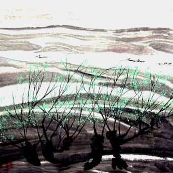 Pintura titulada "Spring Tree" por Clement Tsang, Obra de arte original, Acuarela