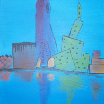 Painting titled "city" by Jonathan Clementz, Original Artwork