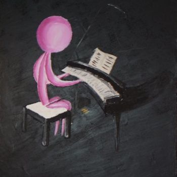 Painting titled "pianiste" by Jonathan Clementz, Original Artwork