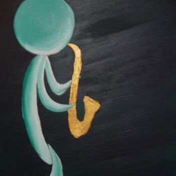 Schilderij getiteld "saxophoniste" door Jonathan Clementz, Origineel Kunstwerk