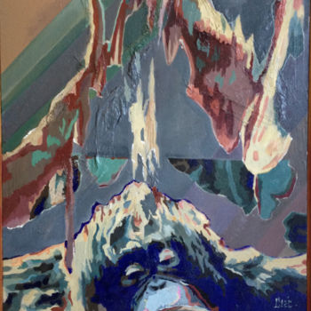 Malarstwo zatytułowany „Mélancolie.” autorstwa Cleo-La Girafe Bleue, Oryginalna praca, Akryl Zamontowany na Drewniana rama n…