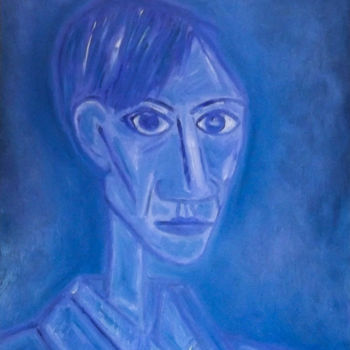 Painting titled "Picasso Blue" by Clerdy, Original Artwork, Oil