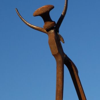 Sculpture titled "cross" by Clive Manuel, Original Artwork, Metals