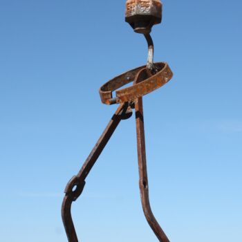 Sculpture titled "Pissing man" by Clive Manuel, Original Artwork, Metals