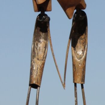 Sculpture titled "A Loving Couple" by Clive Manuel, Original Artwork, Metals