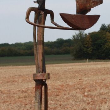 Sculpture titled "Offering boat" by Clive Manuel, Original Artwork, Metals