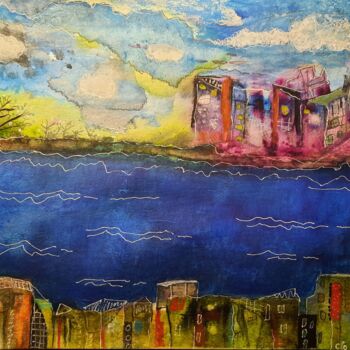 Peinture intitulée "Bord de mer" par Clo Vanoye, Œuvre d'art originale, Aquarelle