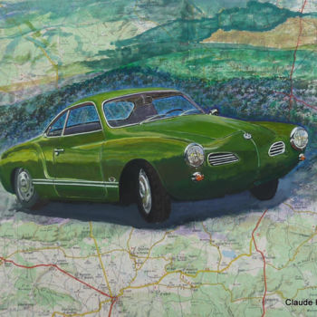 Peinture intitulée "Coupé Volkswagen Ka…" par Cloder100, Œuvre d'art originale, Gouache