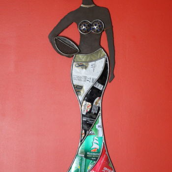 雕塑 标题为“femme en paréo 1” 由Claude Germain, 原创艺术品, 金属