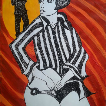 Zeichnungen mit dem Titel "Valentina e James B…" von Codo Clodoaldo Turcato, Original-Kunstwerk, Acryl
