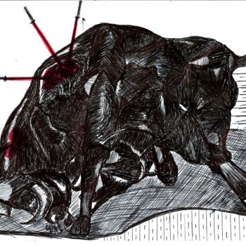 Dibujo titulada "A dança da morte" por Codo Clodoaldo Turcato, Obra de arte original, Tinta