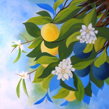 Painting titled "pomelos-70-70.jpg" by Cloe St, Original Artwork, Oil