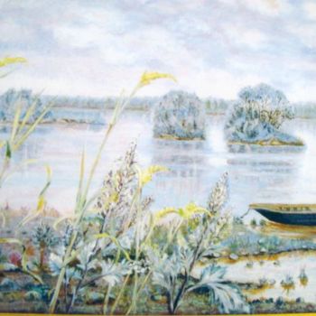 Peinture intitulée "Au fil de la Loire" par Cloper, Œuvre d'art originale