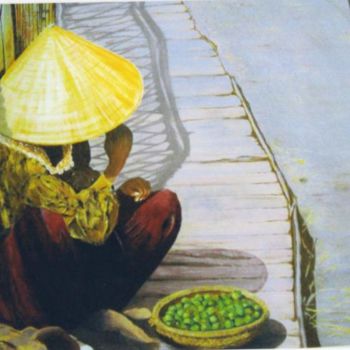 Pintura titulada "La Cambodgienne" por Cloper, Obra de arte original