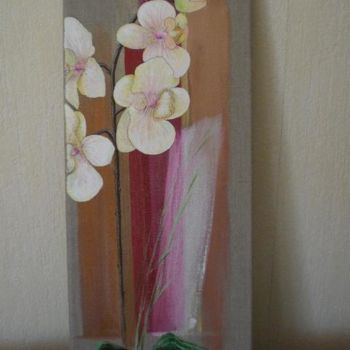 Painting titled "Tige d'orchidée" by Cloper, Original Artwork, Oil