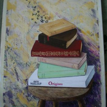 Painting titled "L'envol des mots" by Cloper, Original Artwork, Oil