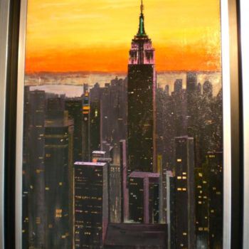 Painting titled "Empire State Buildi…" by Cloper, Original Artwork, Acrylic